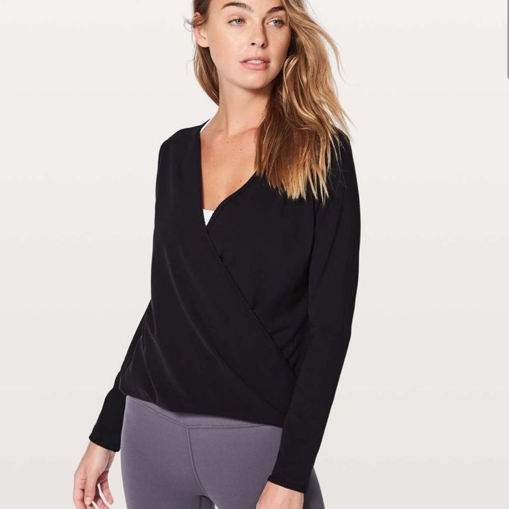 lululemon athletica Black Wrap Top